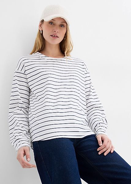 bonprix Langarmshirt 1 lockere Passform, mit Ballon-Ärmeln, für Frühling un günstig online kaufen
