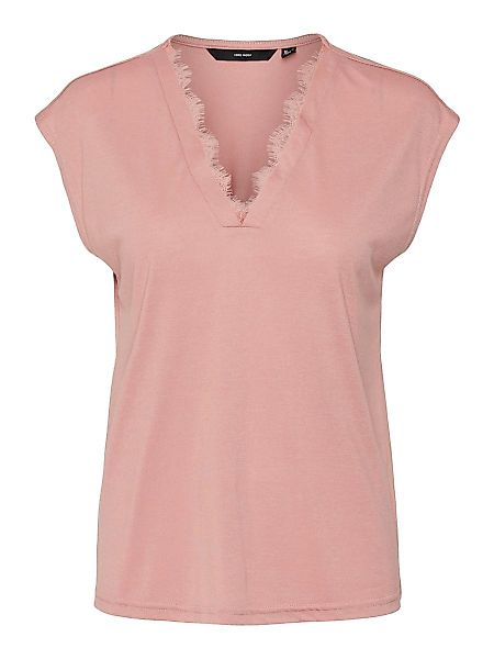 VERO MODA Spitzenverziertes T-shirt Damen Pink günstig online kaufen