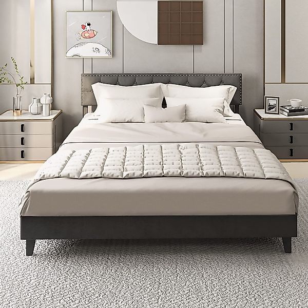 COSTWAY Polsterbett Doppelbett, mit Lattenrost & günstig online kaufen