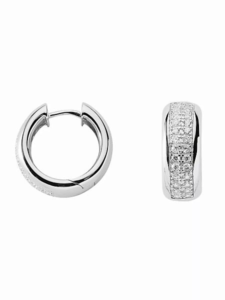 Adelia´s Paar Ohrhänger "925 Silber Ohrringe Creolen mit Zirkonia Ø 19,2 mm günstig online kaufen