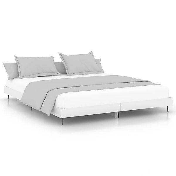 vidaXL Bettgestell Hochglanz-Weiß 150x200 cm Holzwerkstoff 832239 günstig online kaufen