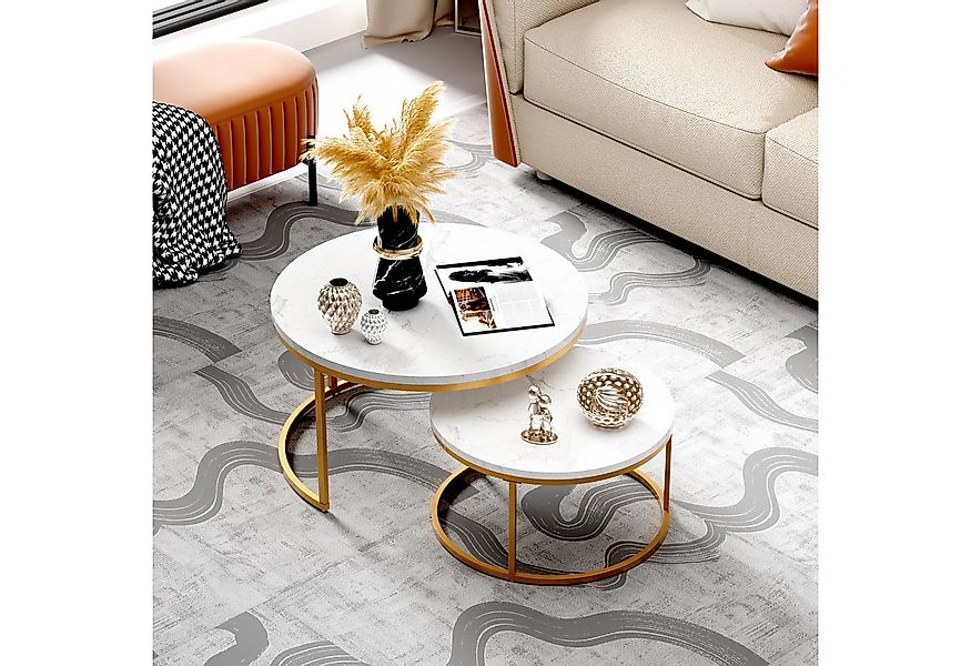 OKWISH Couchtisch 2-teiliges Couchtisch-Set mit elegantem Design (tabiler E günstig online kaufen