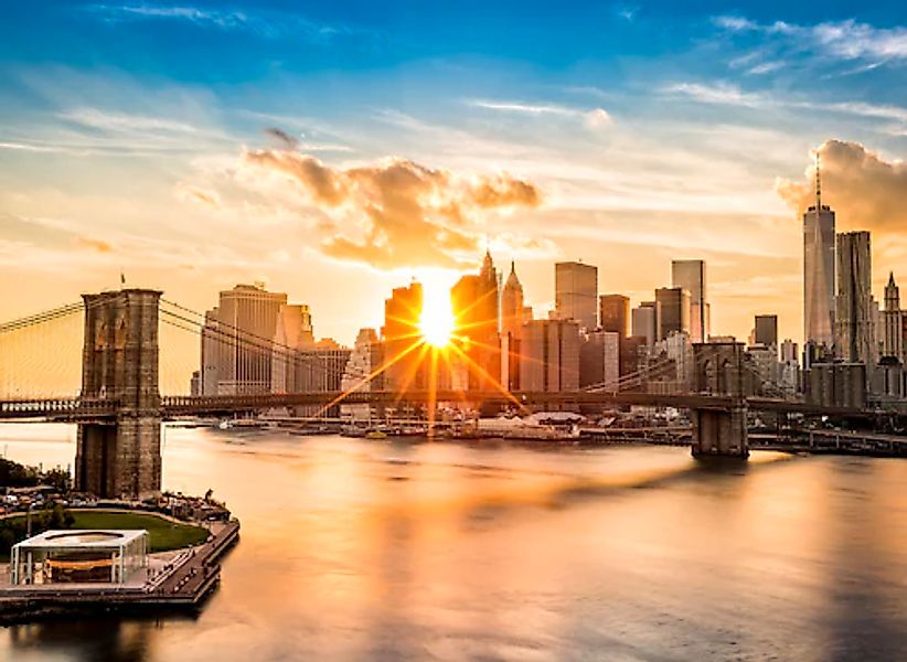 Papermoon Fototapete »Brooklyn Bridge Sunset« glatt günstig online kaufen