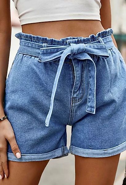 SEGUEN Jeansshorts Fliege Denim Shorts Frauen (Enge Taille Design hohe Tail günstig online kaufen