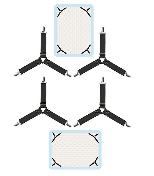 BAYLI Spannbettlaken 12er Set Verstellbare Bettlakenspanner günstig online kaufen