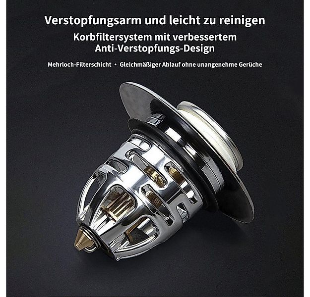 JASLIFE Waschbeckenstöpsel Pop Up Waschbeckenstöpsel 1er/2er Set, 32–40 mm, günstig online kaufen