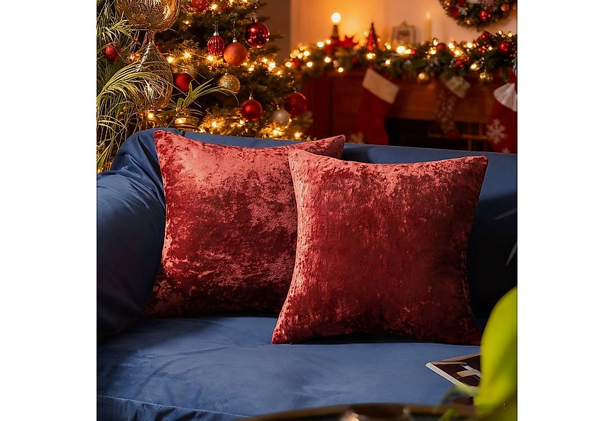 Jibenhome Sofakissen 1/2er-Pack Samtkissenbezüge 45x45 cm, Weihnachtsdekor günstig online kaufen