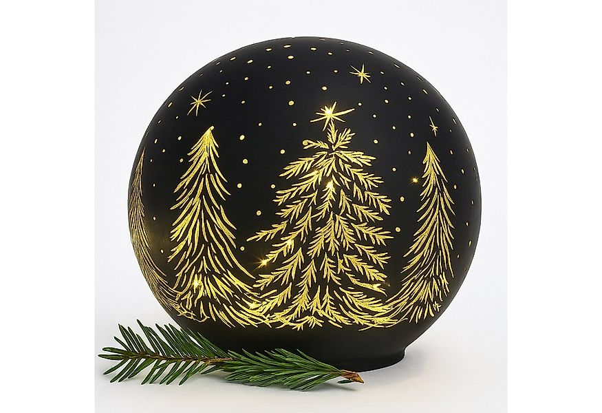 matches21 HOME & HOBBY Dekolicht LED Glaskugel Schwarz Ø 10 cm, Weihnachtsd günstig online kaufen