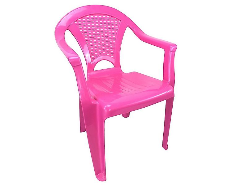 Marabellas Shop Kinderstuhl Garten Kinderstuhl pink Rattan Optik, stapelbar günstig online kaufen