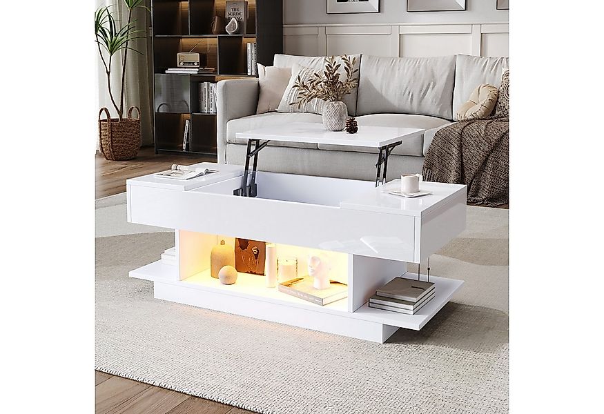 Merax Couchtisch höhenverstellbarer Wohnzimmertisch Lift-Beistelltisch mit günstig online kaufen