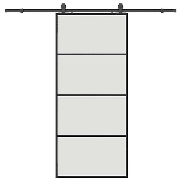 vidaXL Schiebetür mit Beschlag Schwarz 90x205 cm ESG-Glas 3375939 günstig online kaufen
