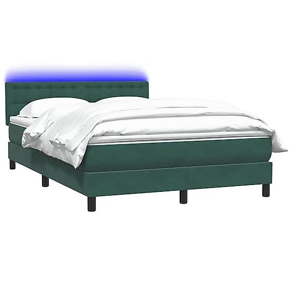 vidaXL Bett Boxspringbett mit Matratze Dunkelgrün 140x220 cm Samt günstig online kaufen