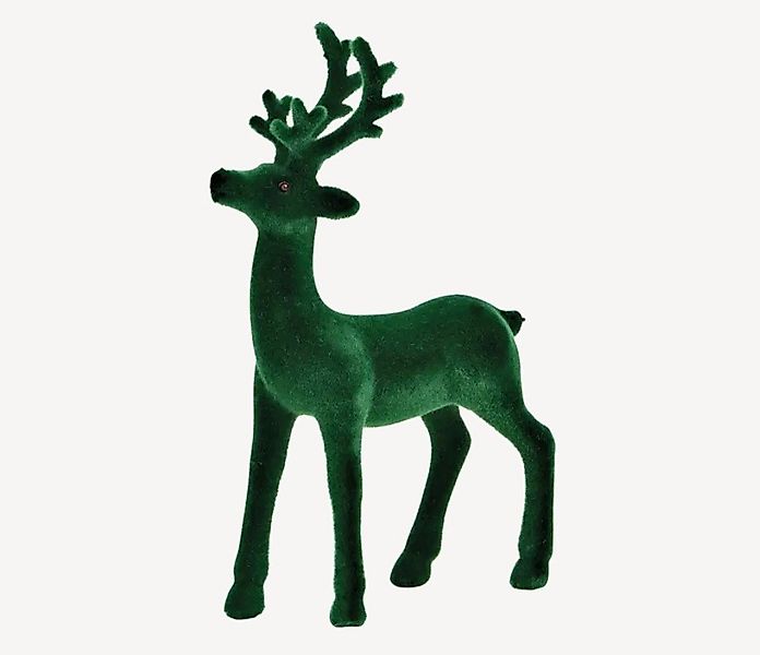 Seyila Home Dekofigur Deko-Hirsch beflockt – Samtige Hirschfigur für Winter günstig online kaufen
