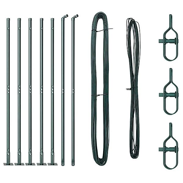 vidaXL Zaunpfosten 7 Stk Grün Stahl 42004296 günstig online kaufen