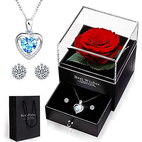 XDeer Schmuckset Ewige Rose mit Herz günstig online kaufen