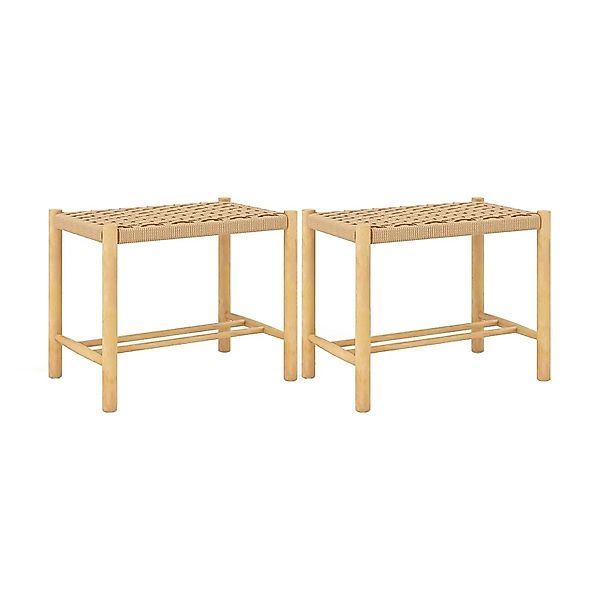 Costway Barhocker 2er Set Holz 56 x 36 x 45 cm Fußstütze günstig online kaufen