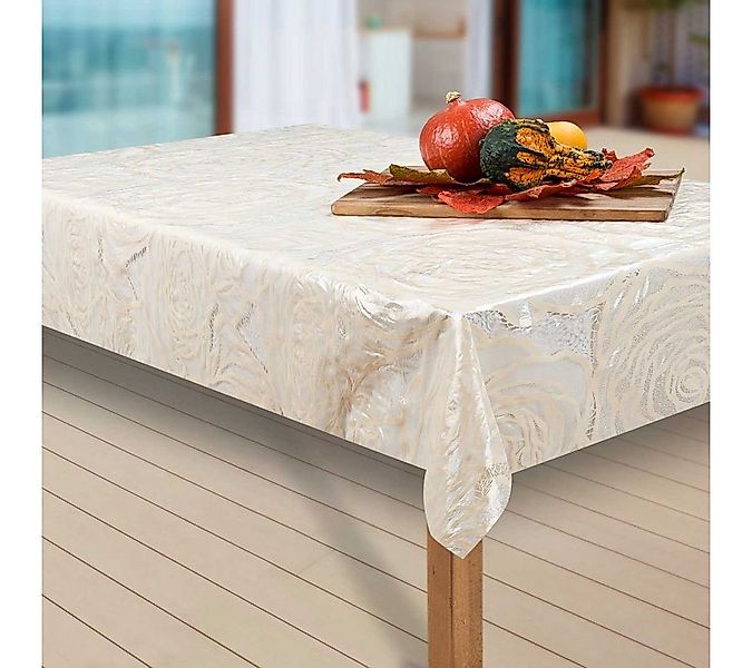 laro Tischdecke Wachstuch-Tischdecken Abwaschbar Vinyl Beige rechteckig günstig online kaufen