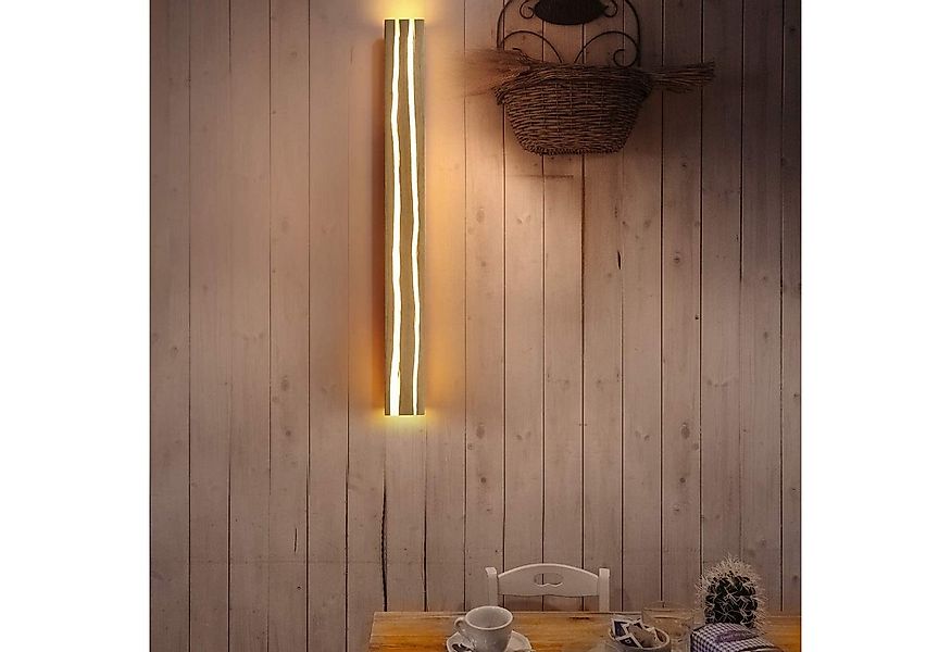 Nettlife Wandleuchte Wandleuchte Innen Holz Holzmaserung Natürlichkeit, Dre günstig online kaufen