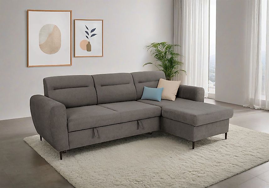 Trends by HG Ecksofa "Bella L-Form, B: 248 cm" mit Bettfunktion & Bettkaste günstig online kaufen