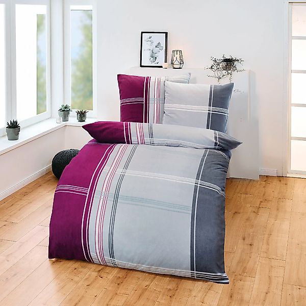 KiNZLER Bettwäsche "Mikrofaser Fleece" 2 tlg. tlg. günstig online kaufen