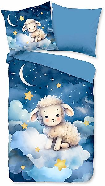 PURE luxury collection Kinderbettwäsche "Sheepy" Mikrofaser, 135x200, 2 Tei günstig online kaufen