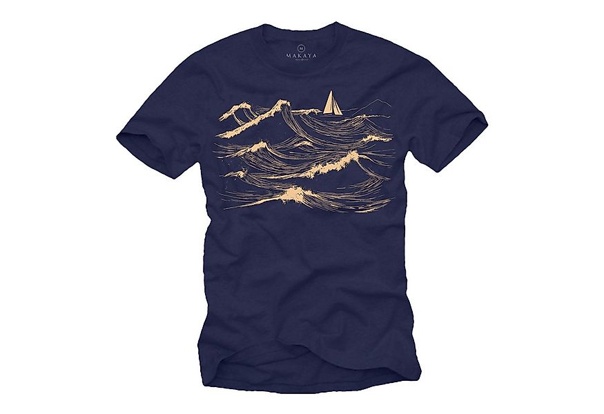 MAKAYA T-Shirt Kurzarm Herrenshirt für Segler mit Segelmotiv & Boot Design günstig online kaufen