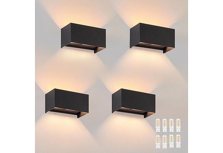 Nettlife LED Wandleuchte Schwarz Up und Down Außenlampe Garten Aussen Lampe günstig online kaufen