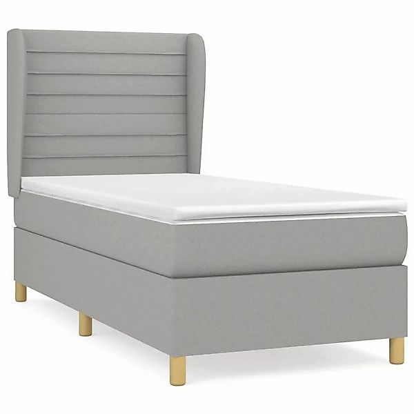 vidaXL Boxspringbett mit Matratze Hellgrau 90x190 cm Stoff1378826 günstig online kaufen