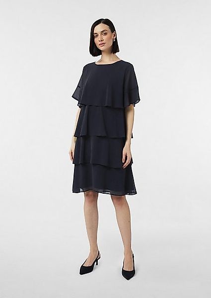 Comma Minikleid Kurzes Volantkleid aus Crêpe-Chiffon günstig online kaufen