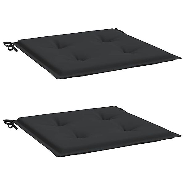 vidaXL Sitzauflage Gartenstuhl-Kissen 2 Stk. Schwarz günstig online kaufen