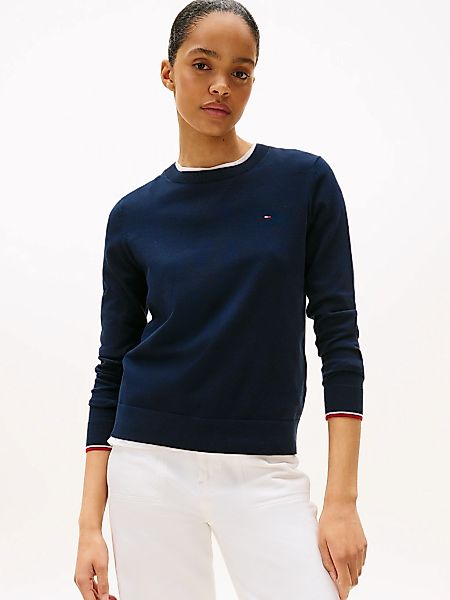 Tommy Hilfiger Rundhalspullover "CO JERSEY STITCH LS C-NK SWT", mit Logosti günstig online kaufen