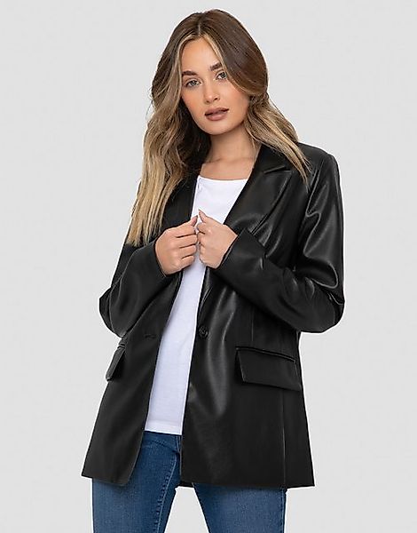 Threadbare Jackenblazer Conker (1-tlg) im angesagten Kunstleder-Stil günstig online kaufen