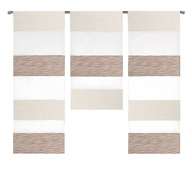 Clever-Kauf-24 Scheibengardine Mini Flächenvorhang 2280-13 beige günstig online kaufen