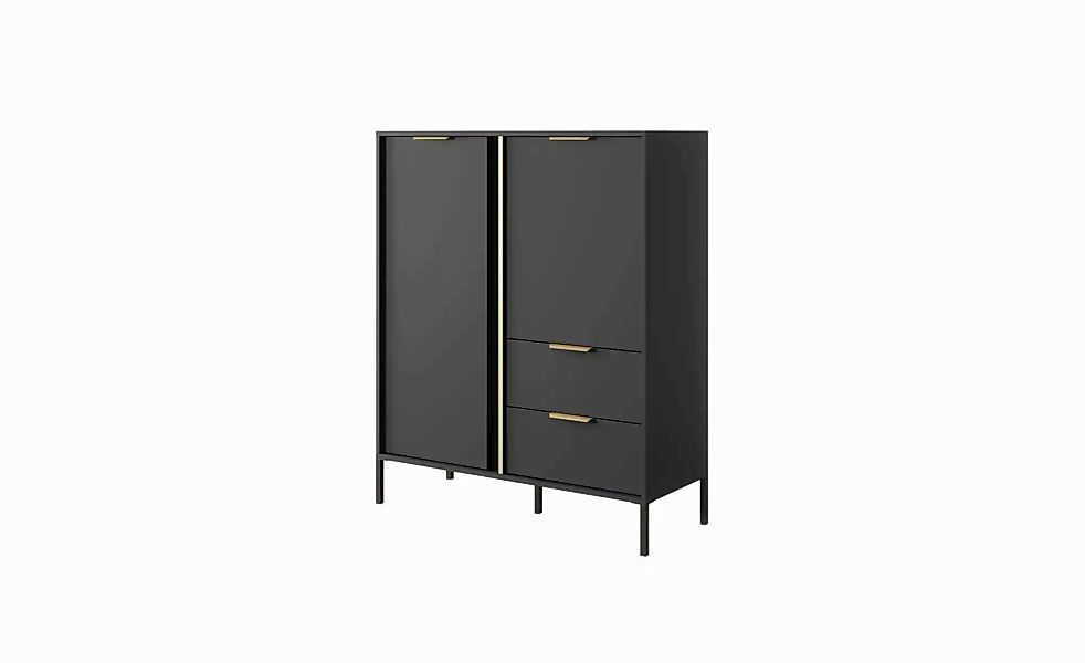 Highboard  Lars ¦ schwarz ¦ Maße (cm): B: 103,3 H: 123,4 Kommoden & Sideboa günstig online kaufen