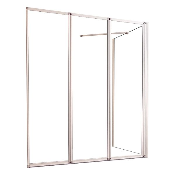 AICA 120x140cm Weiß 3-ftg. Faltbare mit 70cm Seitewand Badewanneaufsatz 4mm günstig online kaufen