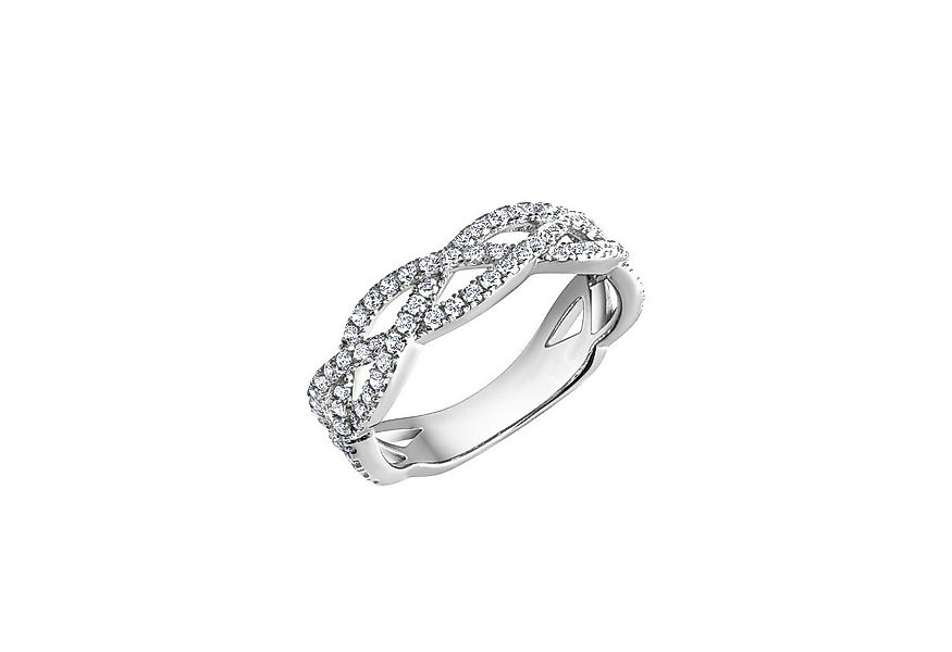 Zeeme Fingerring Silber 925 rhodiniert mit Zirkonia weiß günstig online kaufen
