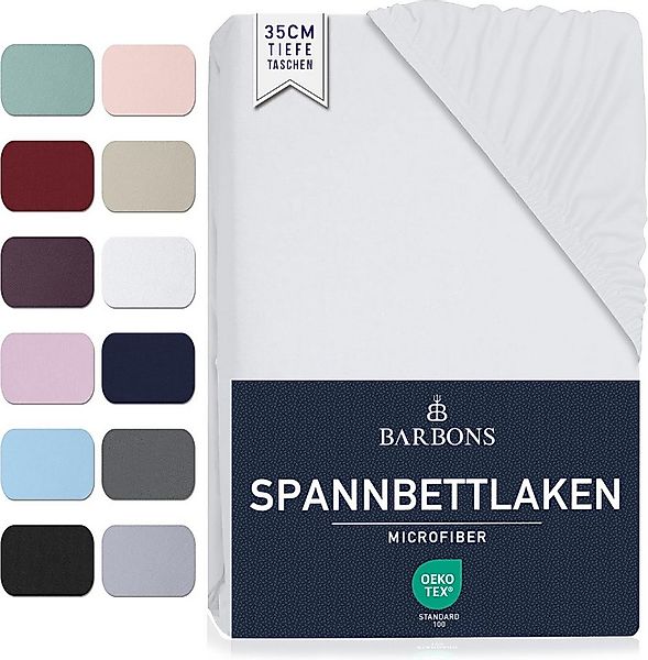 BARBONS Spannbettlaken Mikrofaser Bettlaken, 35 cm Tiefe Spannbetttuch, Geb günstig online kaufen