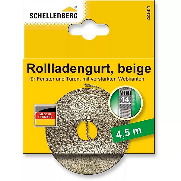 Schellenberg Rollladengurt Mini 14 mm 4,5 m Beige günstig online kaufen