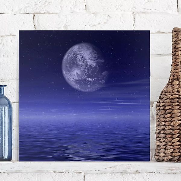 Leinwandbild Natur & Landschaft - Quadrat Moon and Ocean günstig online kaufen