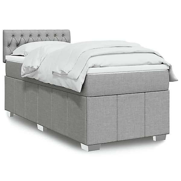 vidaXL Boxspringbett mit Matratze Hellgrau 90x190 cm Stoff 3289230 günstig online kaufen