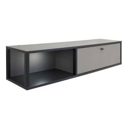 Hängeschrank Wohnzimmer in Grau 156 cm breit günstig online kaufen