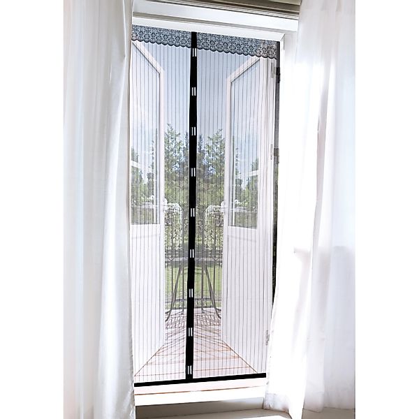 Easymaxx Tür-Moskitonetz Magic Klick Schwarz 90 cm x 210 cm günstig online kaufen