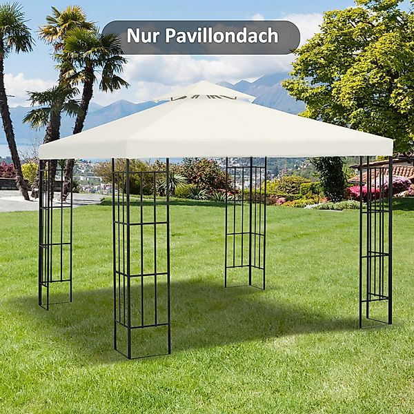 Outsunny Ersatzdach Pavillondach für Metallpavillon 3x3m cremeweiß aus Poly günstig online kaufen