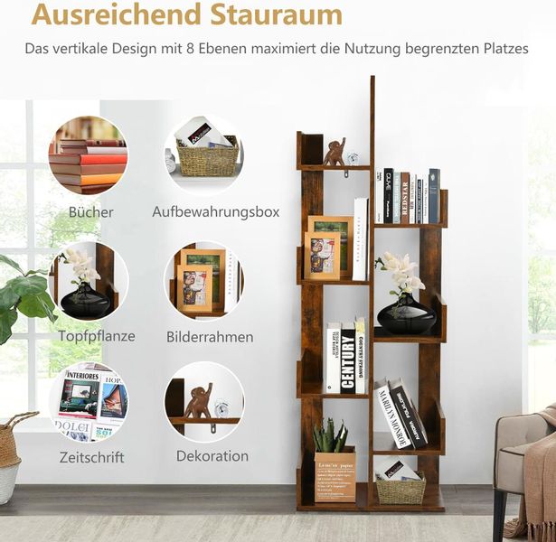 KOMFOTTEU Bücherregal Standregal, mit 8 fächern, günstig online kaufen