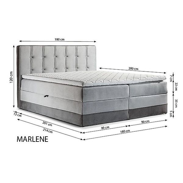 JVmoebel Bett Boxspringbett Möbel Doppel Hotel 180x200 Schlafzimmer mit Bet günstig online kaufen