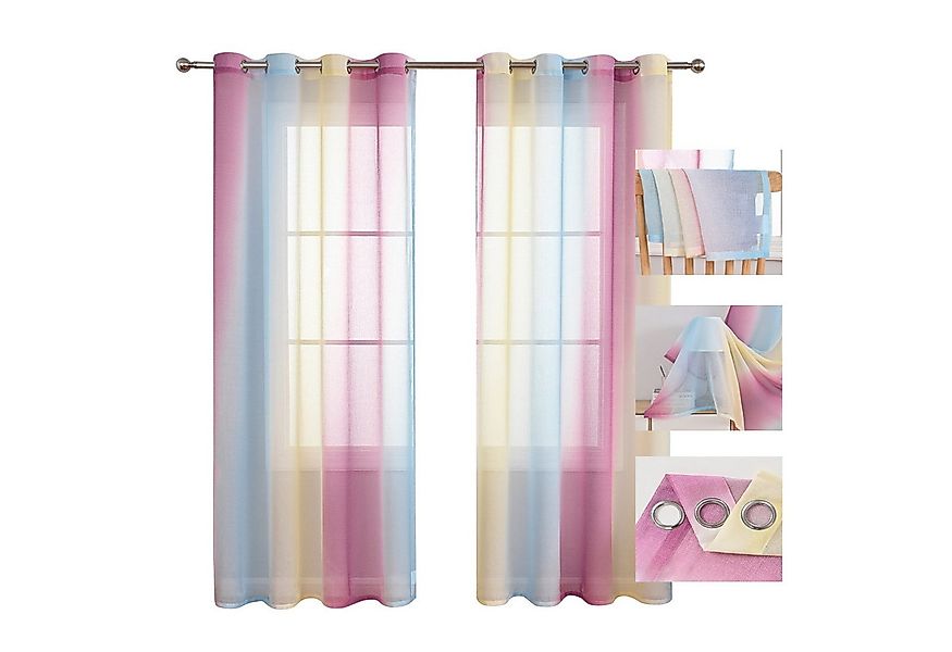 BTTO V&G Scheibengardine 1/2er Set Vorhang, Ösen Gardine Transparente Voile günstig online kaufen