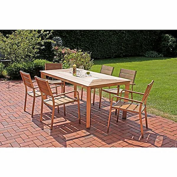 Garden Pleasure Garten-Essgruppe »FLORENCE« 7 Stk. tlg. mit platzsparenden günstig online kaufen