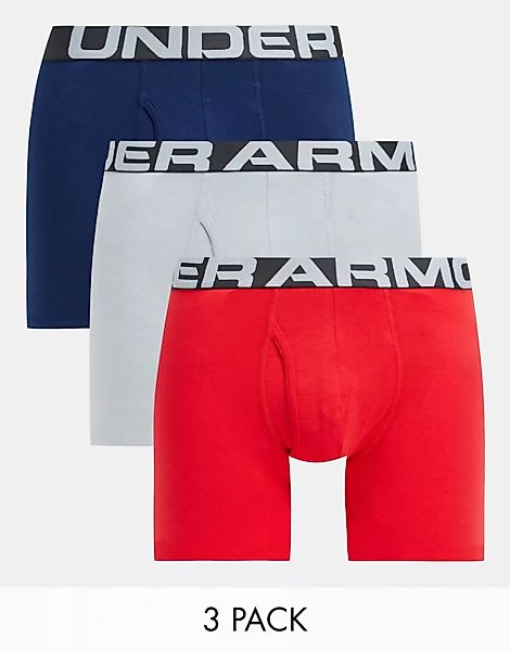 Under Armour Training – Charged – Unterhosen im 3er-Pack in Rot, Marineblau günstig online kaufen