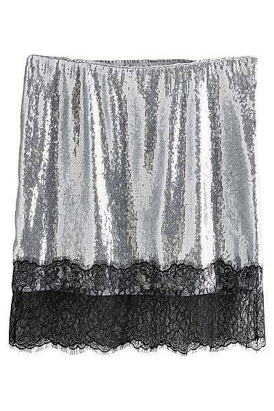 Next Paillettenrock Pailletten-Minirock mit Spitzenbesatz (1-tlg) günstig online kaufen