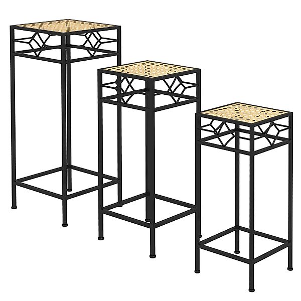 Outsunny  Blumenständer Set Metall Gold 28L x 28B x 66H cm günstig online kaufen